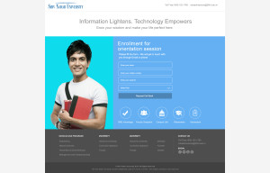 Shiv nadar University Landing page